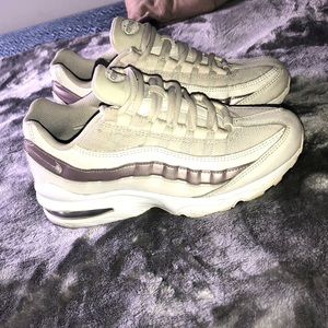 Pink and white Air Max 95's